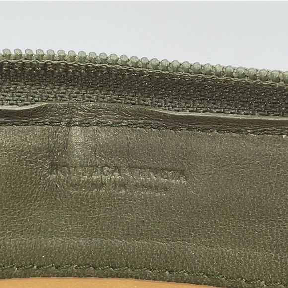 Bottega Veneta Intrecciato Leather Olive Green Zip Round Long Wallet W/Box - Picture 4 of 14